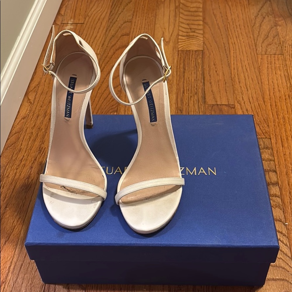 White Stuart Weitzman Stilettos